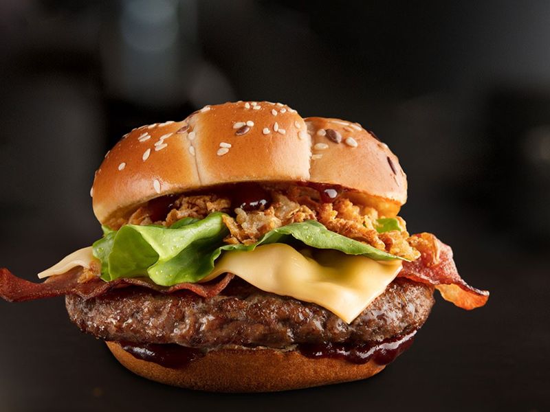 Beef Burger With BBQ Sauce Sandwich