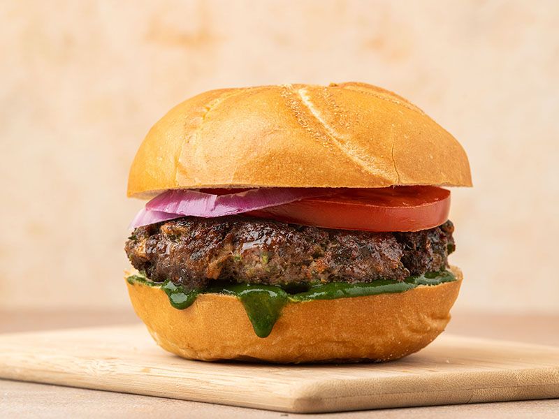 BBQ Beef Burger With Mushroom Sandwich