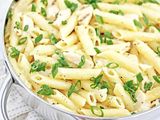 Chicken Strips With White Sauce Pasta
