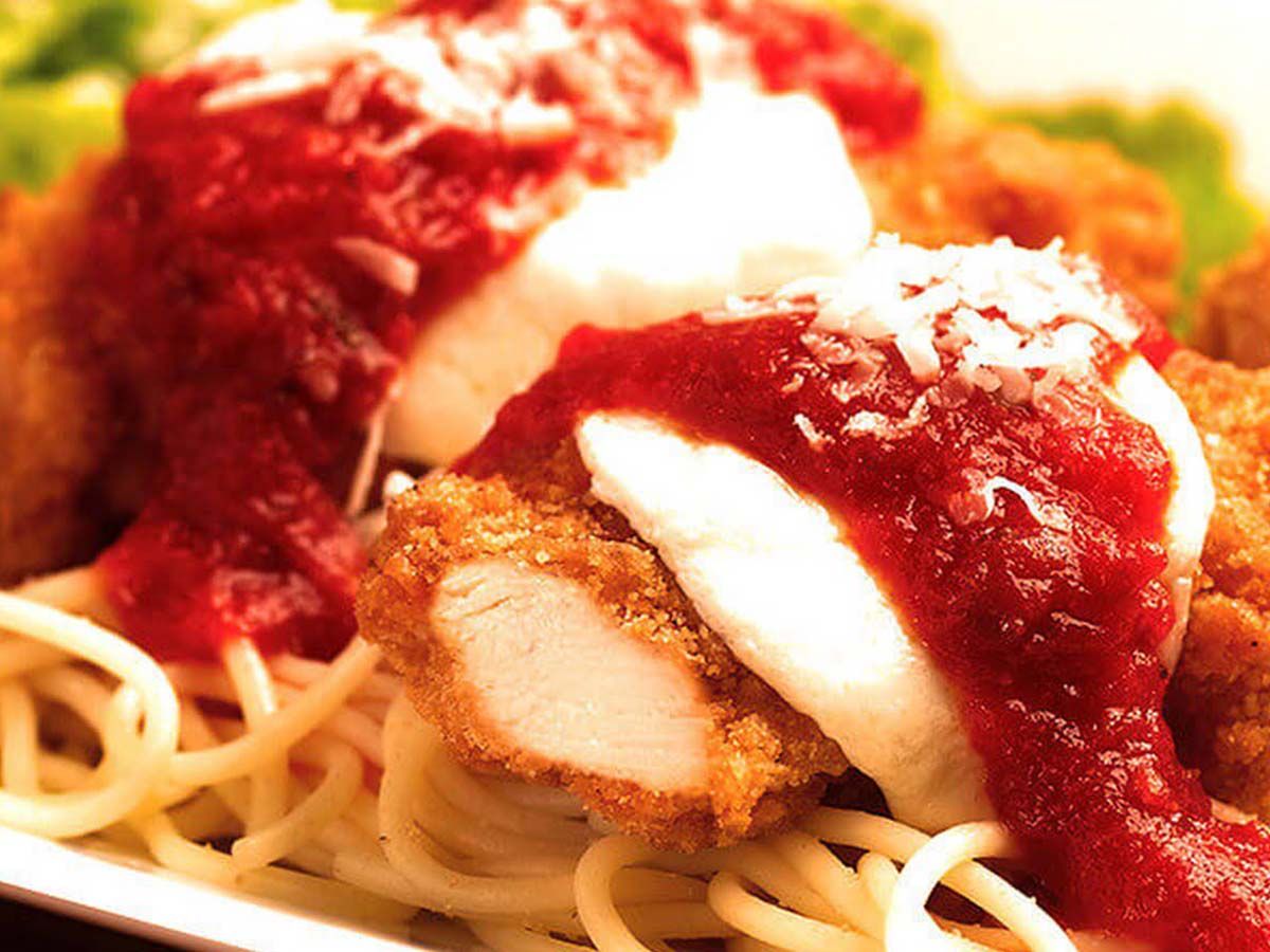 Red Sauce Chicken Crispy Pasta
