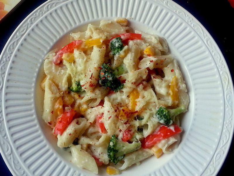 Vegetables With Red Sauce Pasta