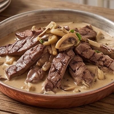 Beef fillet with mushrooms