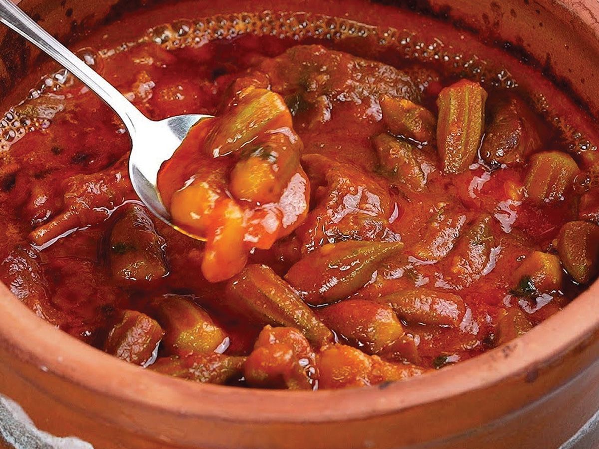Okra with Meat Tajine