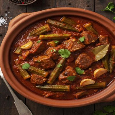 Okra with Meat Casserole