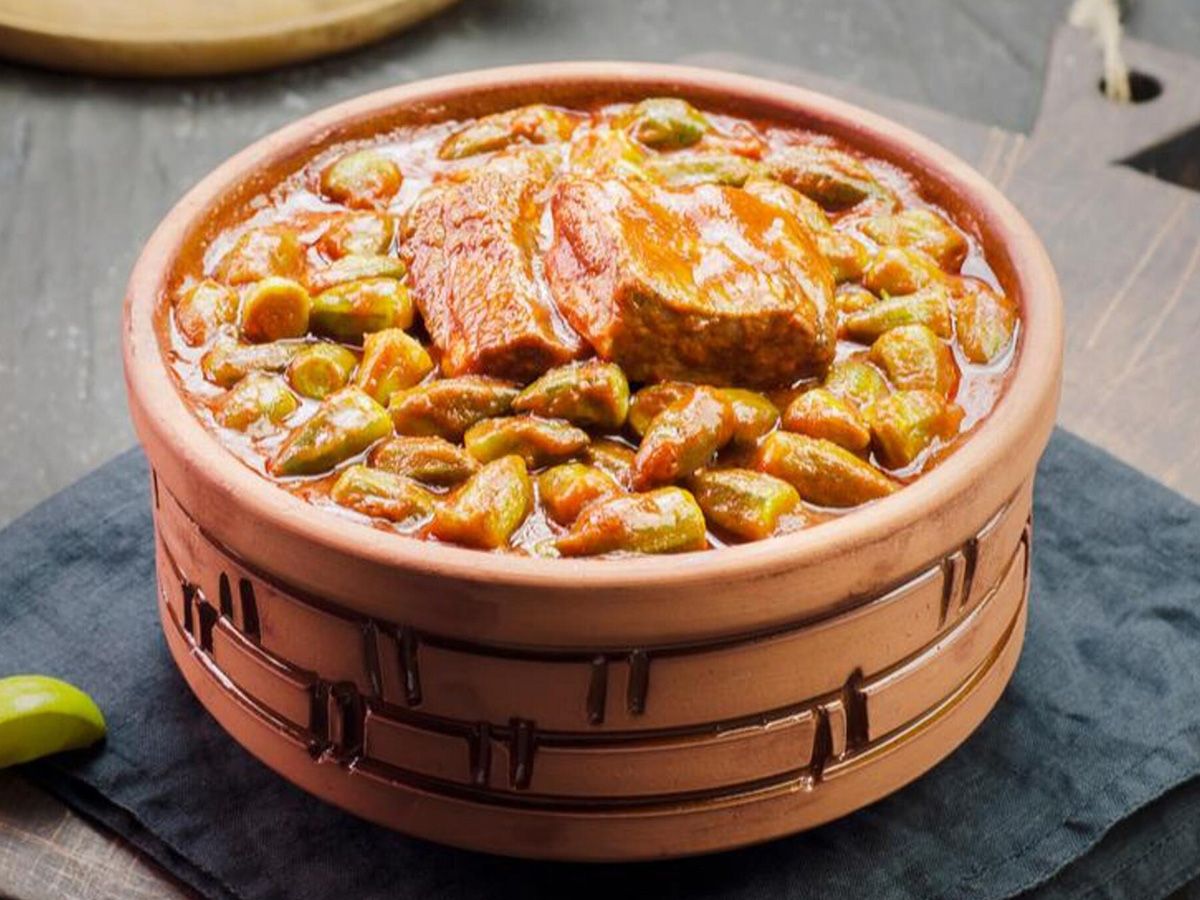 Casserole Okra with meat