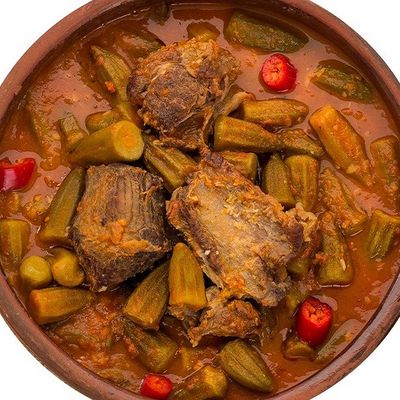 Okra with meat