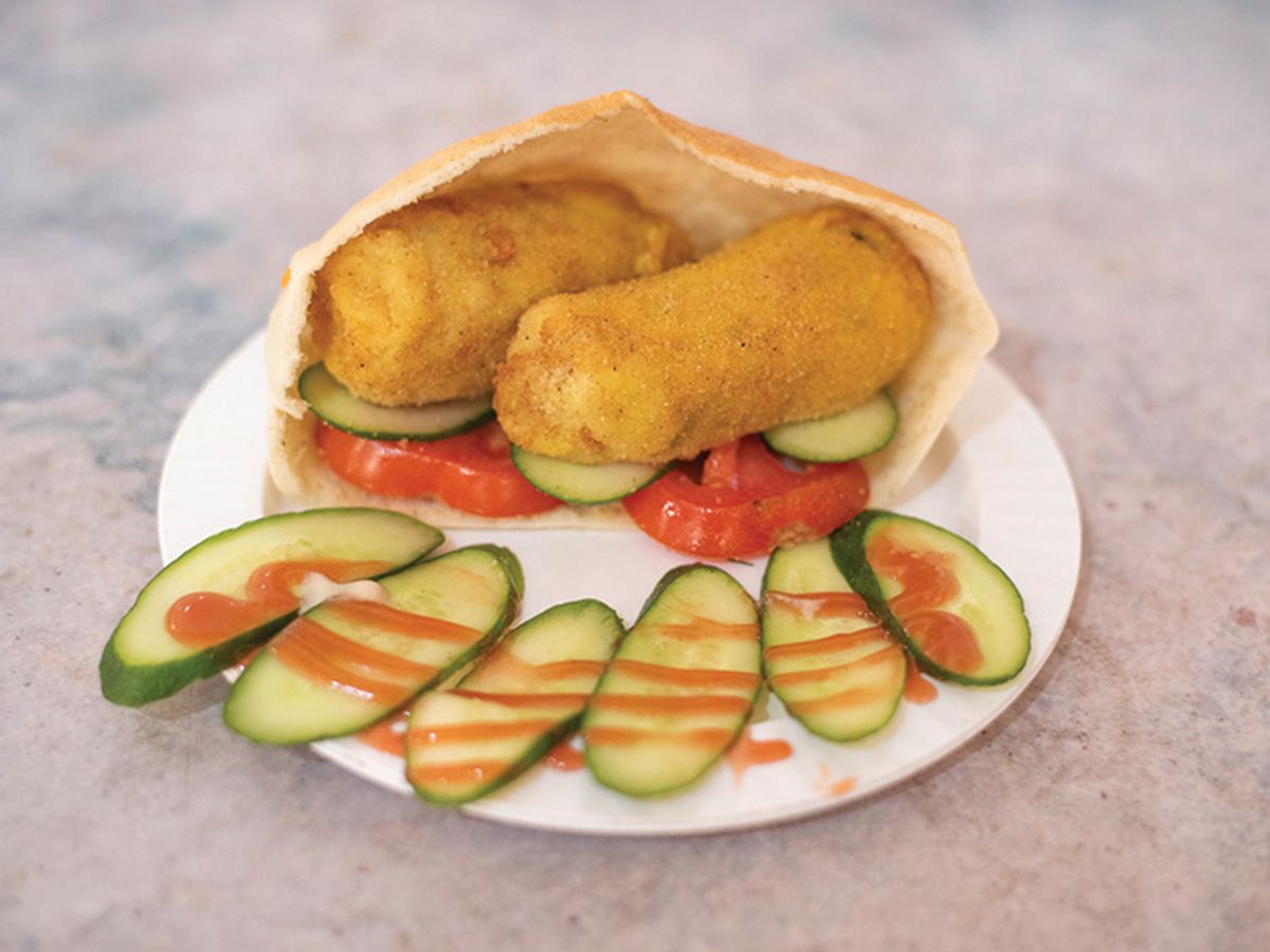 potato Pane with Baba Ghannoug sandwich