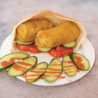 potato Pane with Baba Ghannoug sandwich