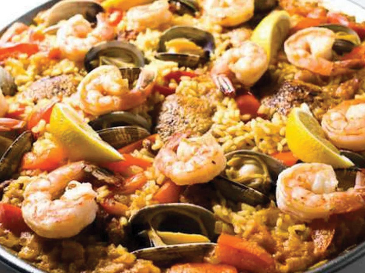 Seafood Paella With Rice