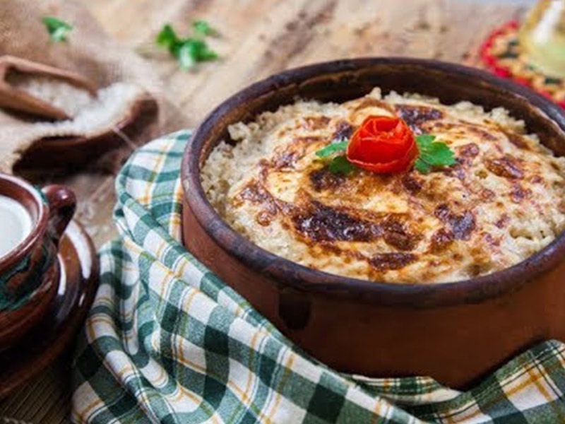 Oven Baked Rice With Meat Casserole