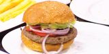Burger Sandwich With Onion Rings