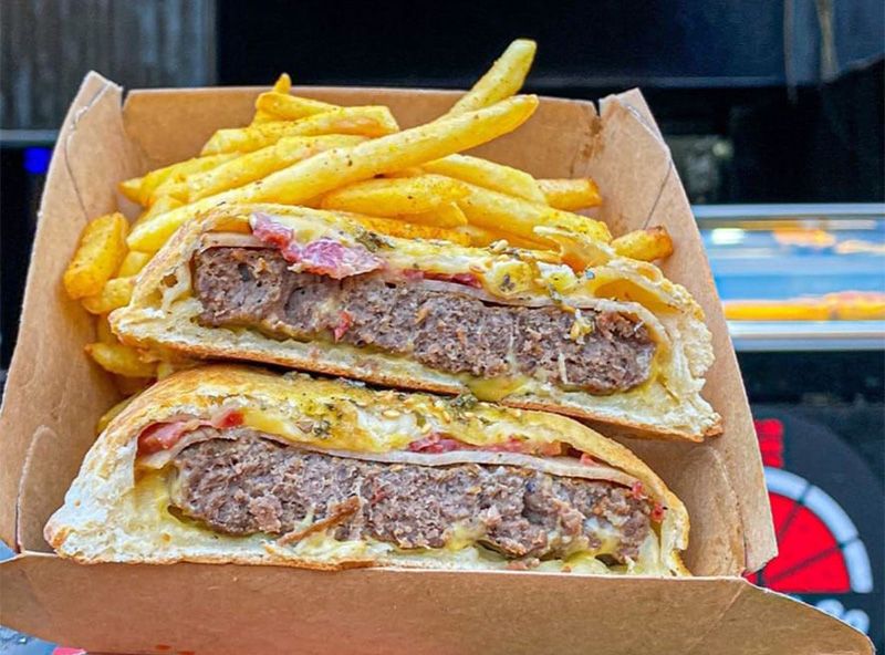 Cowboy burger sandwich