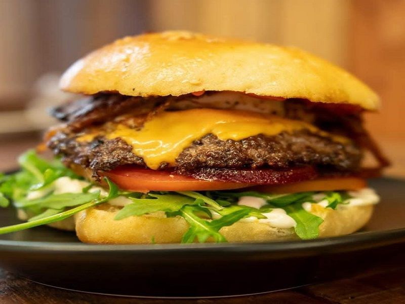 Beef Burger With Cheese Sandwich
