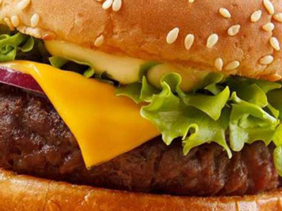 Beef Burger with Eggs Sandwich