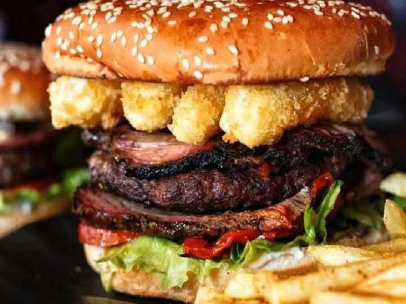 Beef Burger With Smoked Turkey Sandwich