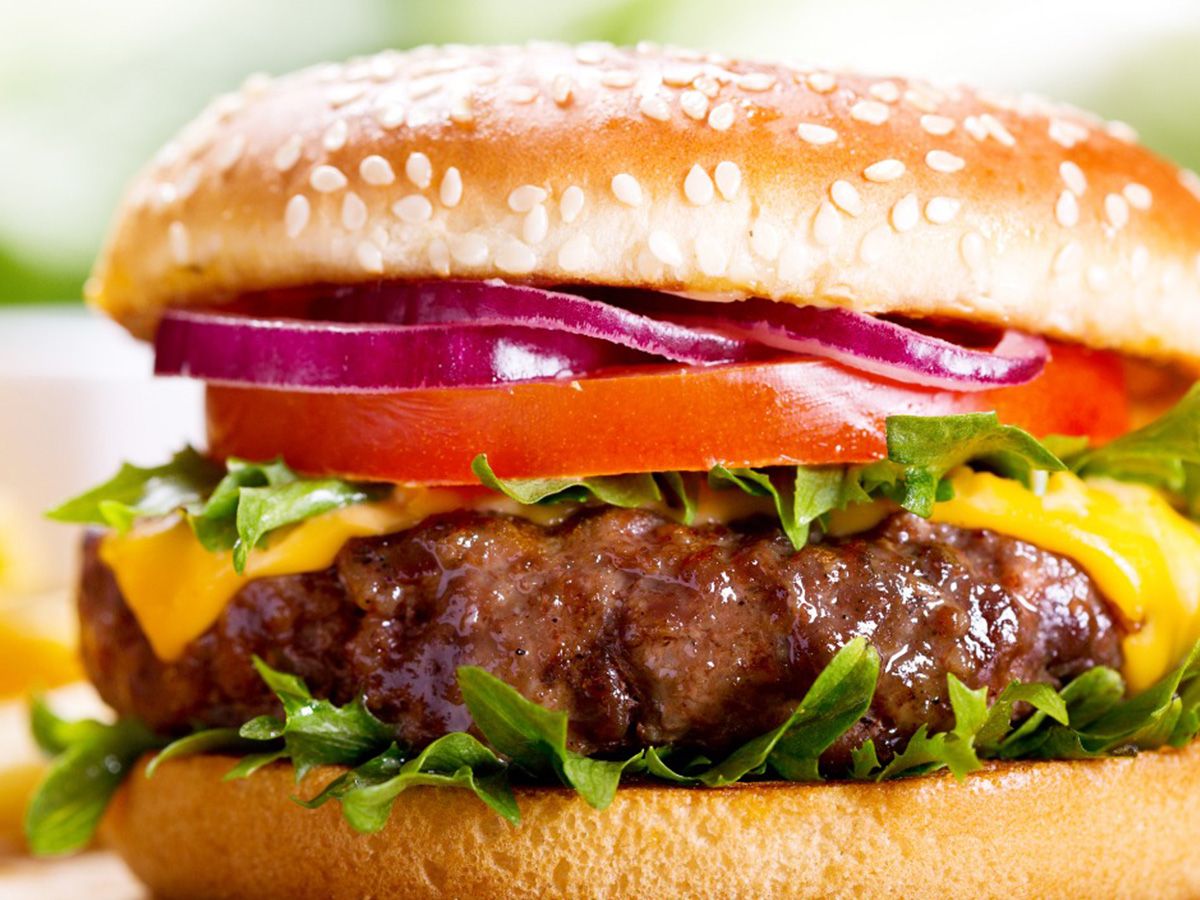 Meat Burger With Cheese Sandwich