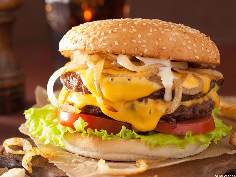 Beef Burger With Cheese Sandwich