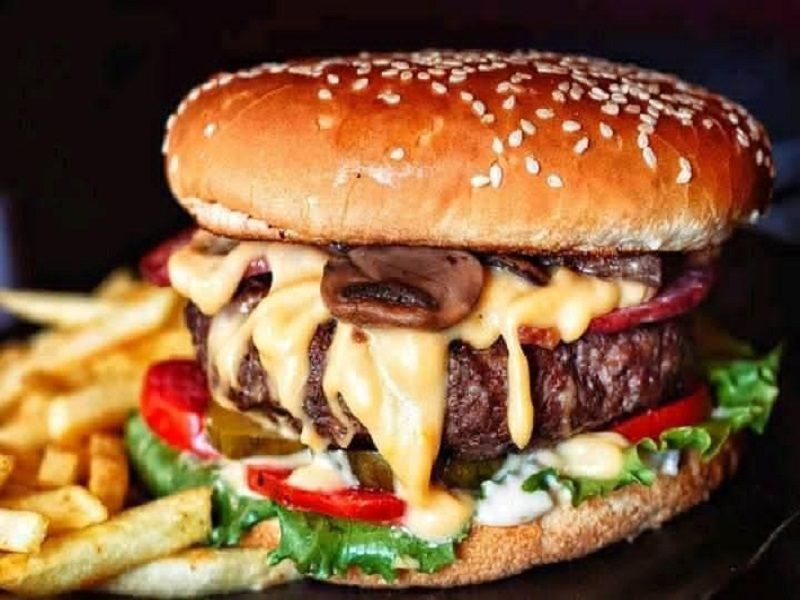 Beef Burger With Mushroom Sandwich