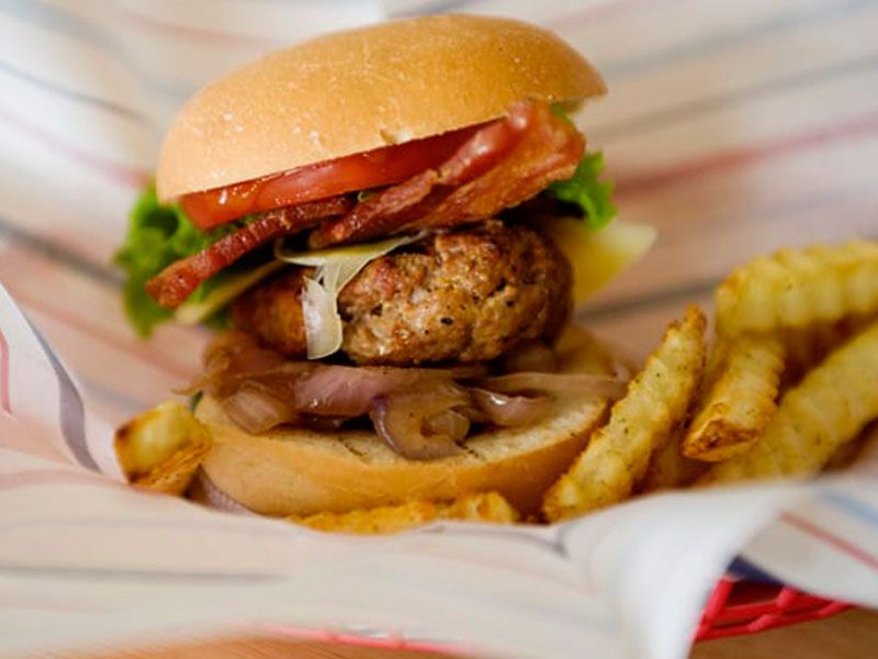 Mexican Bam Beef Burger Grilled On Charcoal