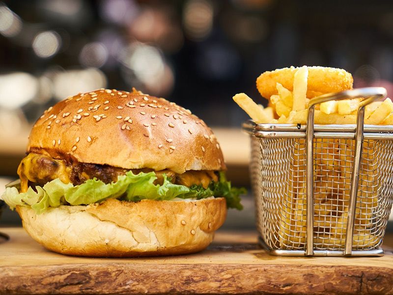 Burger With French Fries Sandwich