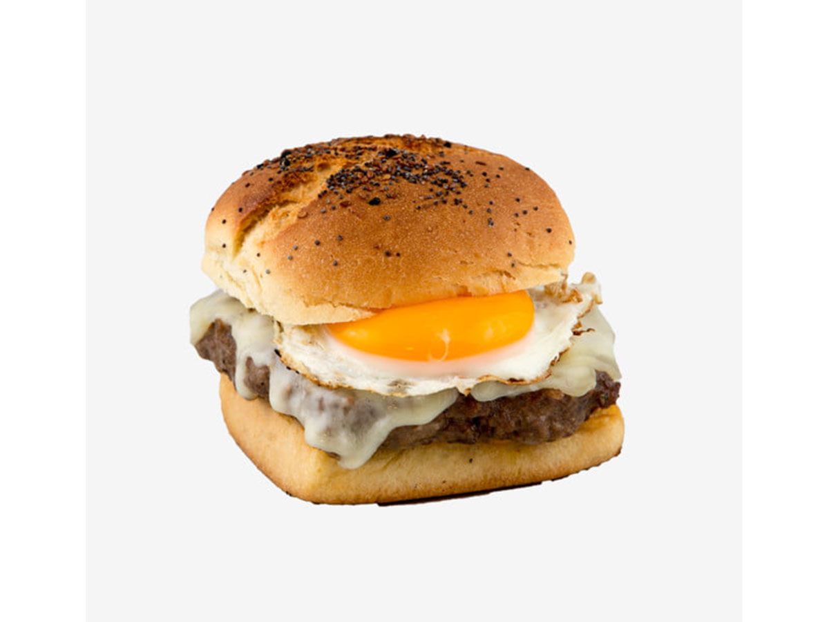 Meat Burger With Eggs Sandwich