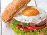 Beef Burger With Eggs Sandwich