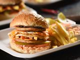 Double Burger With Egg Sandwich
