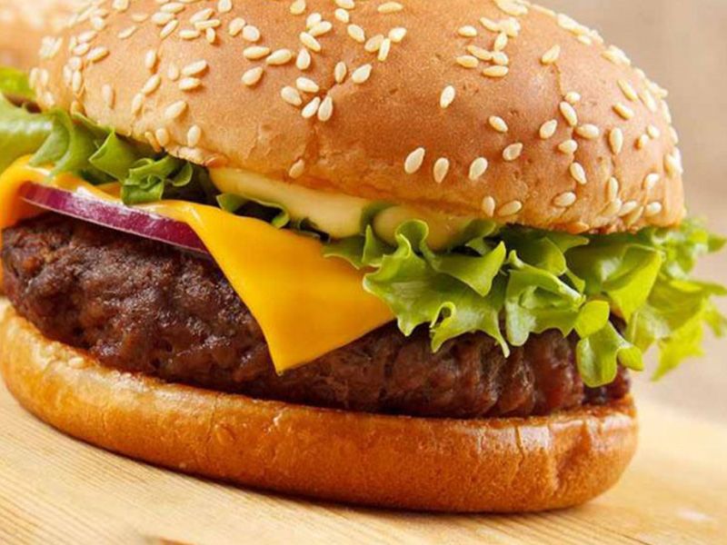 Beef Burger With Cheese Sandwich
