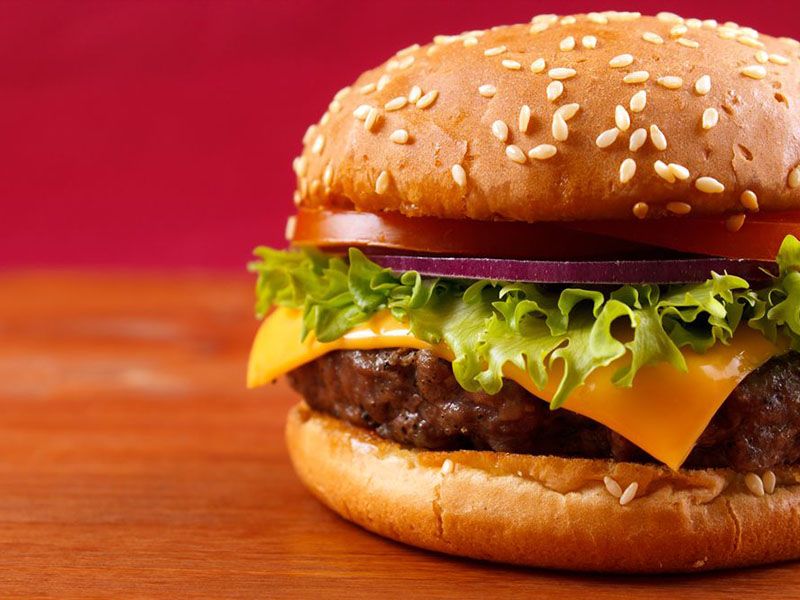 Burger With Cheddar Cheese Sandwich