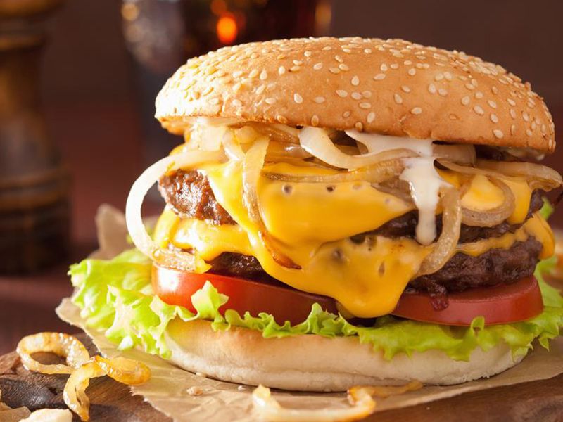 Beef Burger With Cheese Sandwich