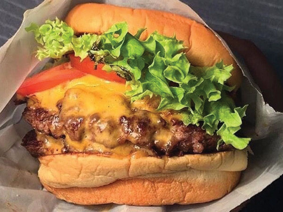 burger with Cheddar cheese sandwich