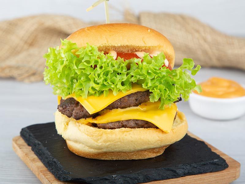 Double Cheese Beef Burger Sandwich