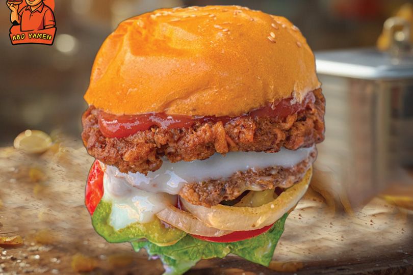 Double charcoal-grilled beef burger