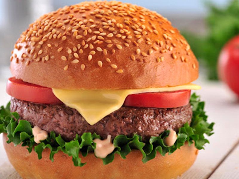Beef Burger With Cheese Sandwich