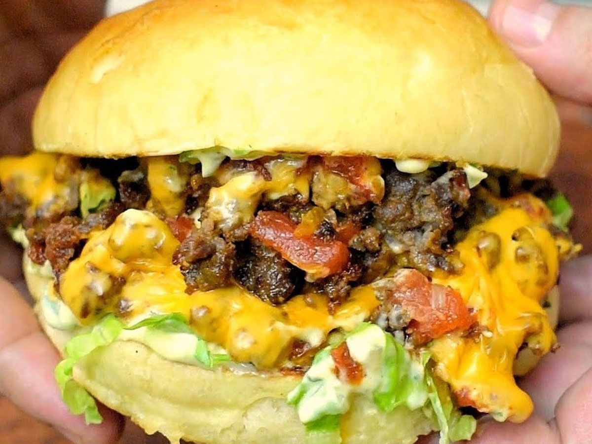 Cheese sausage burger