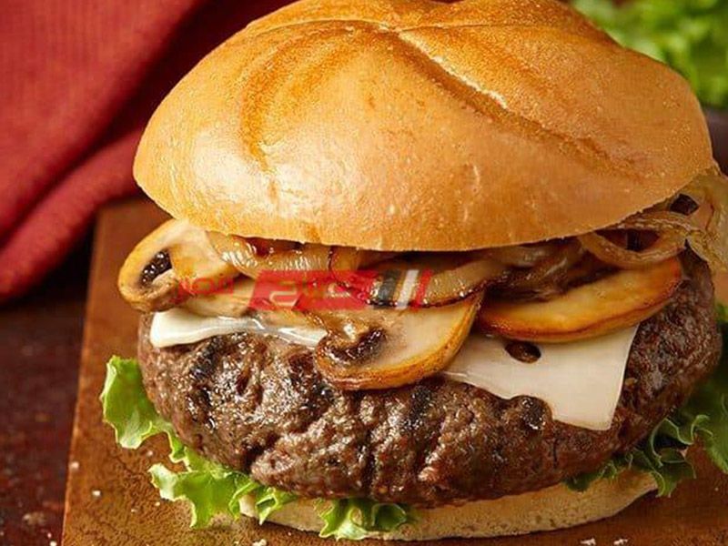 Charcoal Grilled Burger With Mushroom Sandwich
