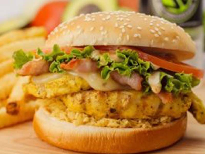 chicken burger bun sandwich