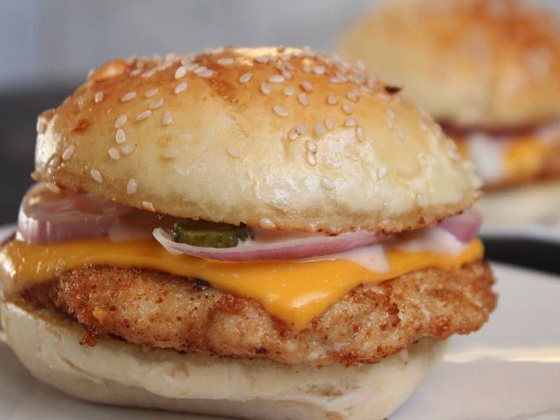 Chicken Burger With Cheese Sandwich