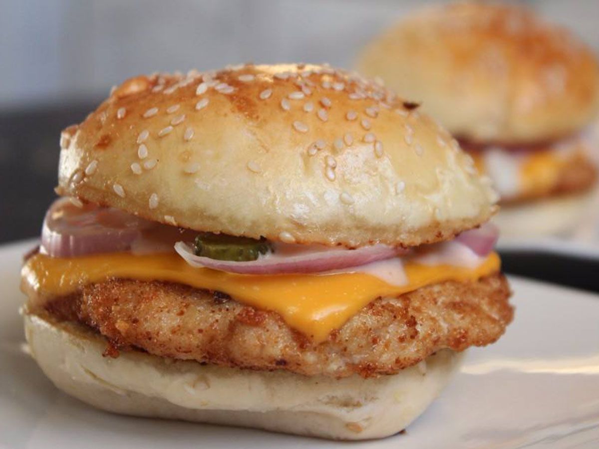 Chicken Burger With Cheese Sandwich
