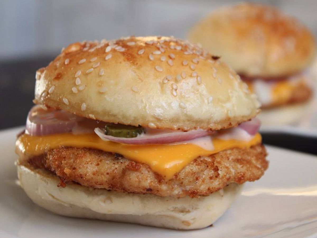 Chicken Burger With Cheese Sandwich