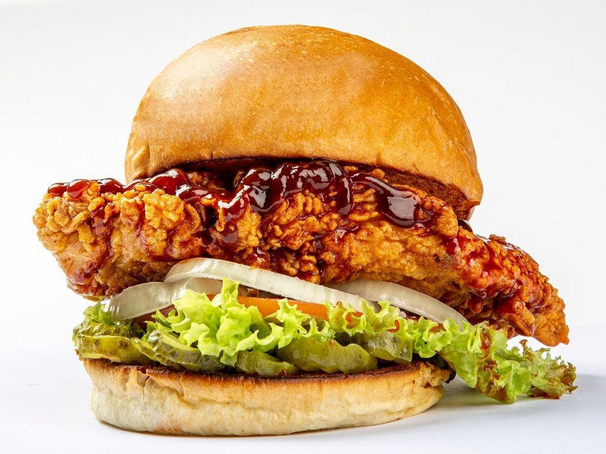 Chicken Burger With Bbq Sauce