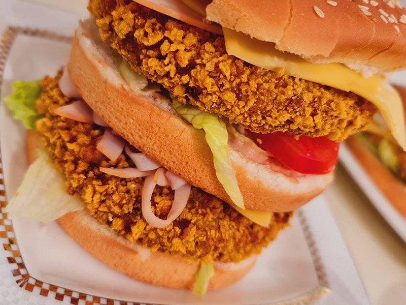 Chicken Burger With Cheese Sandwich