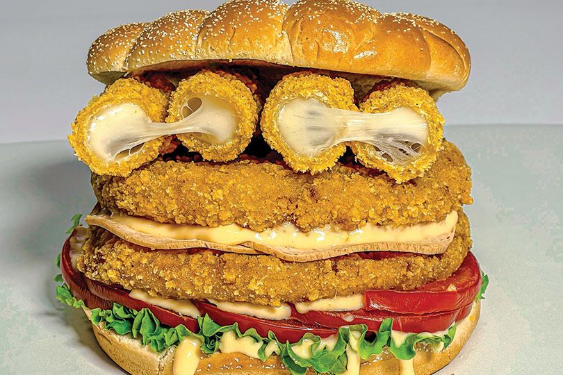 Chicken with Cheese Burger