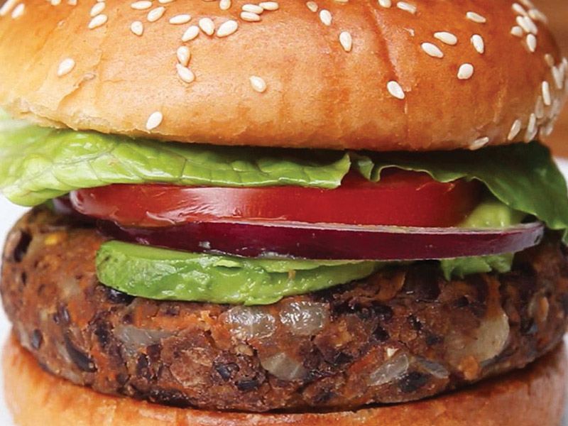 Beef Burger With Beef Bacon Sandwich