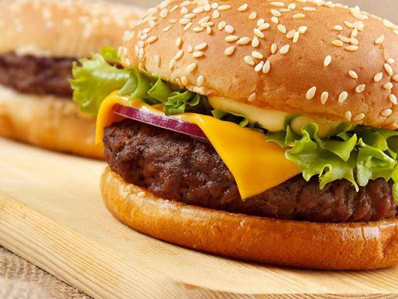 Beef Burger With Eggs Sandwich