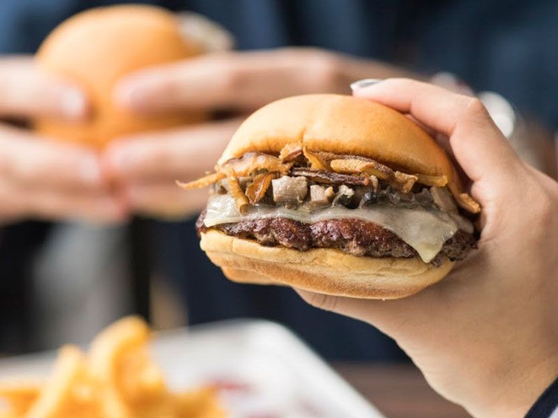 Beef Burger With Mushroom Sandwich