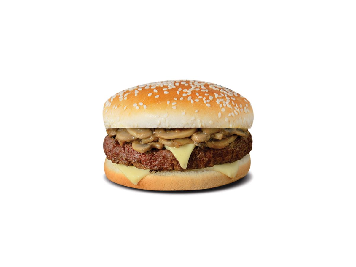 Mushroom And Cheese Burger Sandwich