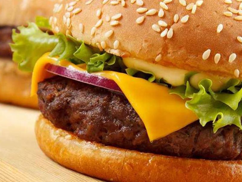Beef Burger With Cheese Sandwich