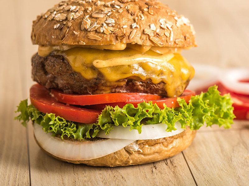 Cheese And Eggs Beef Burger Sandwich
