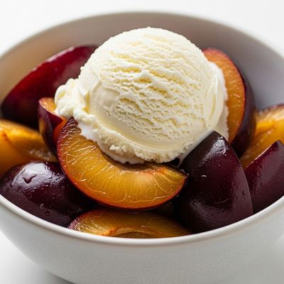 Plum Pieces with Ice